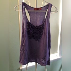 Purple Elle floral detail tank top size small